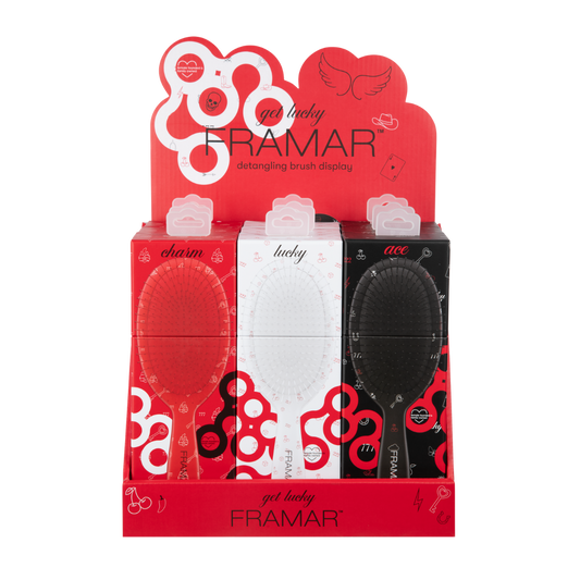 Framar Detangle Brush Display Get Lucky 9pc
