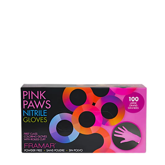 Framar Pink Paws Nitrile Gloves Large