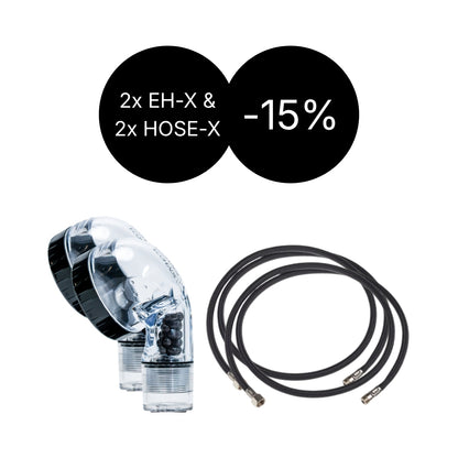 1+1 UND 2+2 SET | Ecoheads EH-X + Hose